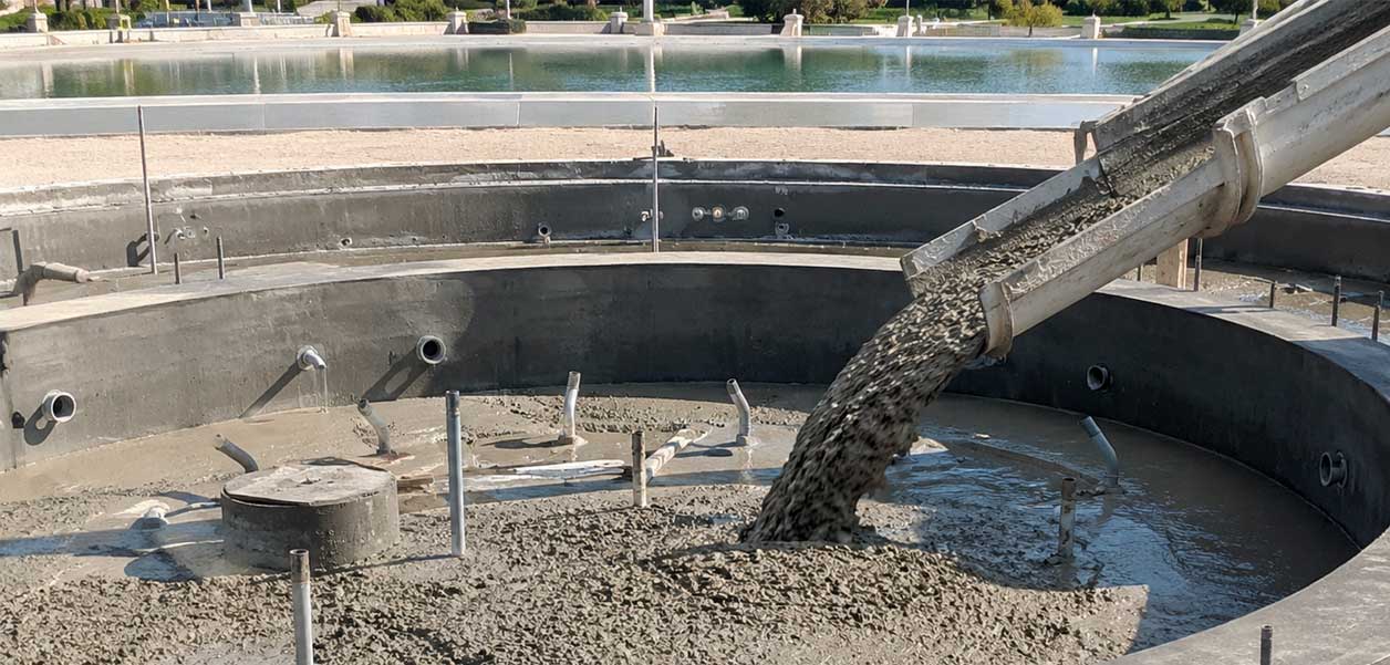Состав бетона для фонтана из цемента, песка, воды и крупного заполнителя